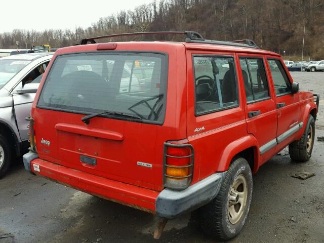 1J4FF48S1YL160317 - 2000 JEEP CHEROKEE S RED photo 4