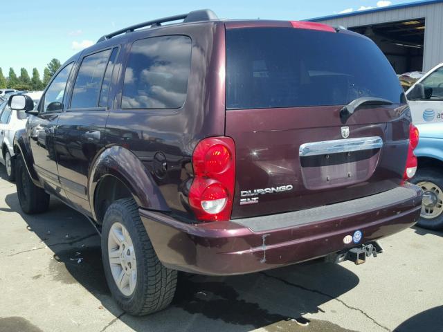 1D4HD48K54F167223 - 2004 DODGE DURANGO SL MAROON photo 3