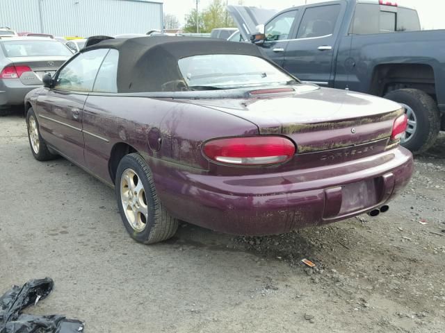 3C3EL55H2XT558930 - 1999 CHRYSLER SEBRING JX PURPLE photo 3