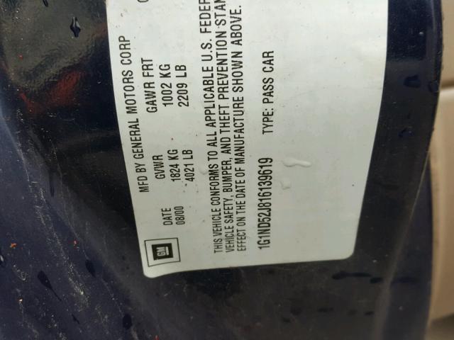 1G1NE52J01M677594 - 2001 CHEVROLET MALIBU LS ლურჯი ფოტო 10