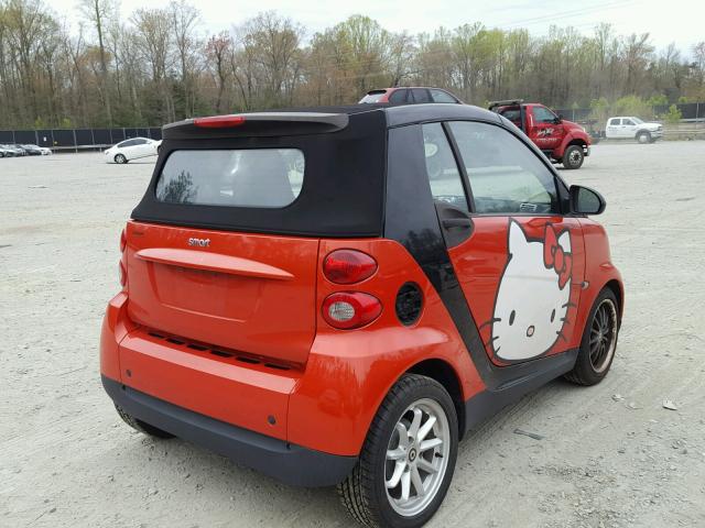 WMEEK31X18K144526 - 2008 SMART FORTWO PAS RED photo 4