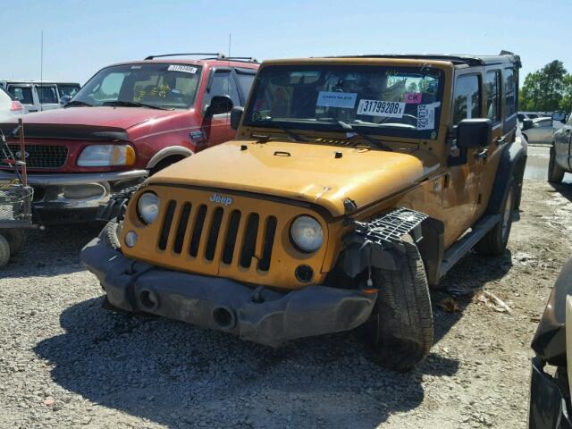 1C4BJWDG0EL282078 - 2014 JEEP WRANGLER U ORANGE photo 2