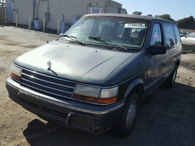 2P4GH2531PR204954 - 1993 PLYMOUTH VOYAGER GREEN photo 2