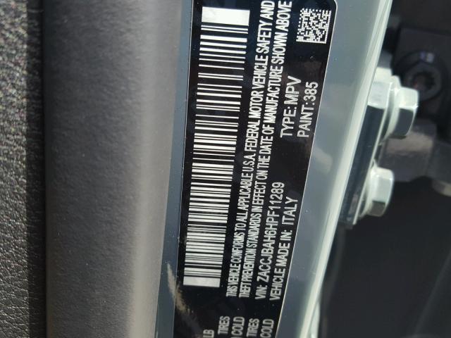 ZACCJBAH6HPF11289 - 2017 JEEP RENEGADE S Կապույտ լուսանկար 10