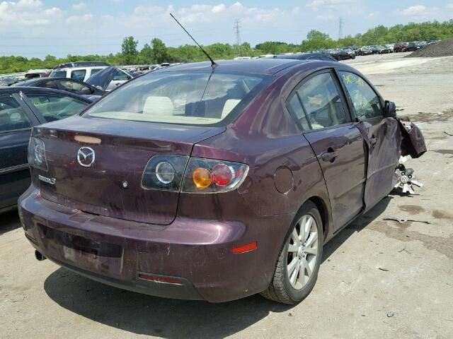 JM1BK32F081841800 - 2008 MAZDA 3 I PURPLE photo 4