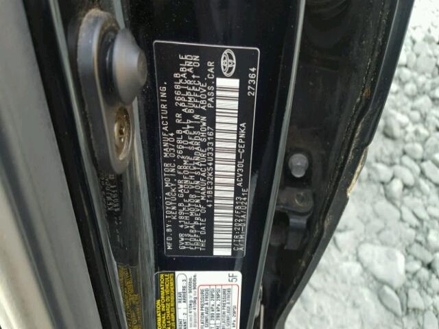 4T1BE32K54U333167 - 2004 TOYOTA CAMRY LE BLACK photo 10