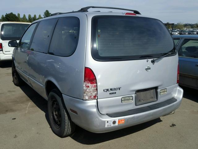 4N2DN1110VD827302 - 1997 NISSAN QUEST XE SILVER photo 3