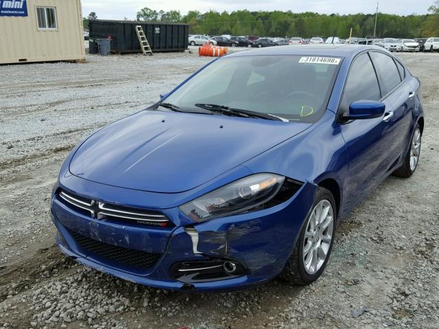 1C3CDFCHXDD209240 - 2013 DODGE DART LIMIT BLUE photo 2