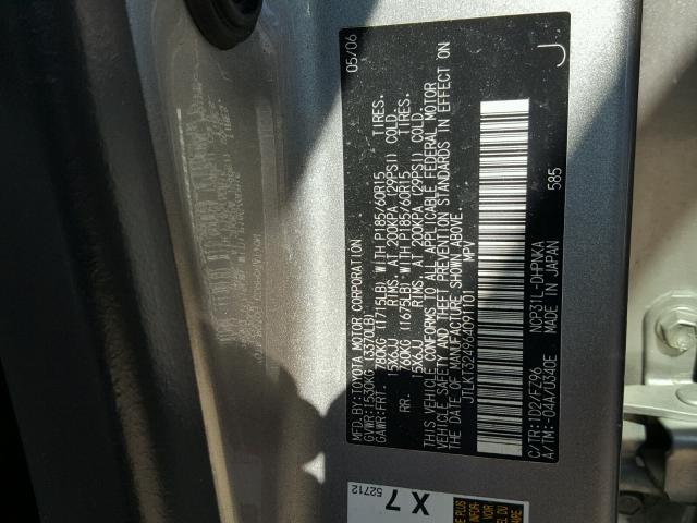 JTLKT324964091101 - 2006 TOYOTA SCION XB Gümüş foto 10