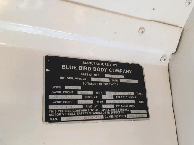 1HVLNHGL4HHA21117 - 1987 INTERNATIONAL S-SERIES 1 黄色 照片 10