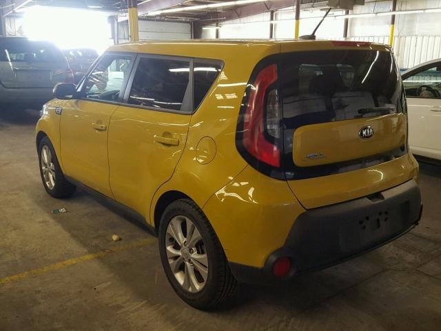 KNDJP3A54F7180708 - 2015 KIA SOUL + YELLOW photo 3