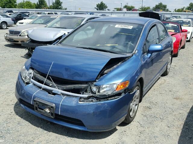 1HGFA16516L105039 - 2006 HONDA CIVIC LX BLUE photo 2