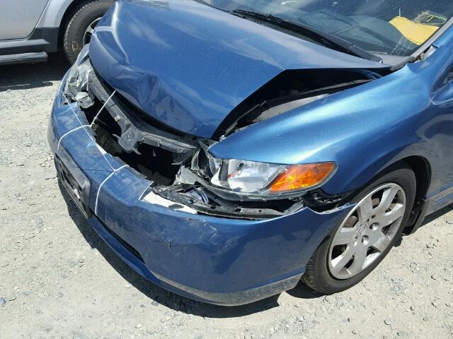 1HGFA16516L105039 - 2006 HONDA CIVIC LX BLUE photo 9