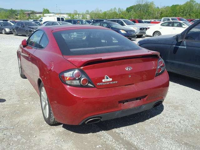 KMHHM66D97U261842 - 2007 HYUNDAI TIBURON GS RED photo 3