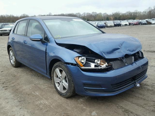 3VW217AU0HM062830 - 2017 VOLKSWAGEN GOLF S BLUE photo 1