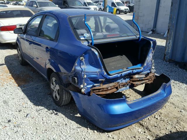 KL1TD56657B109795 - 2007 CHEVROLET AVEO BASE BLUE photo 3