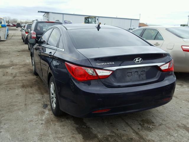 5NPEB4AC8BH008692 - 2011 HYUNDAI SONATA GLS BLUE photo 3