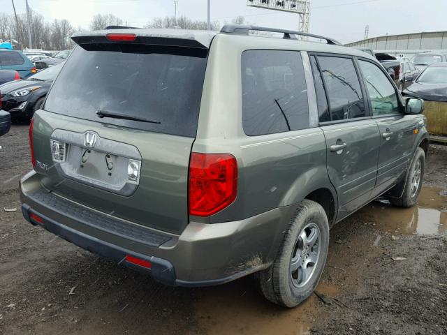 5FNYF285X7B027215 - 2007 HONDA PILOT EXL GREEN photo 4