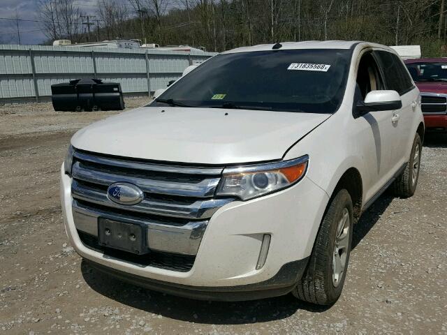 2FMDK4JC8DBE32122 - 2013 FORD EDGE SEL WHITE photo 2