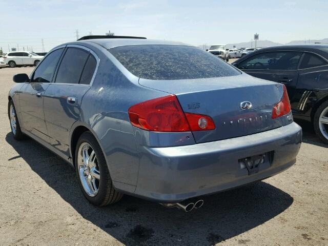 JNKCV51E65M205701 - 2005 INFINITI G35 BLUE photo 3