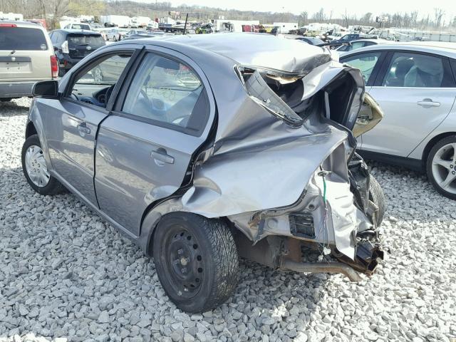 KL1TD56E79B602310 - 2009 CHEVROLET AVEO LS GRAY photo 3