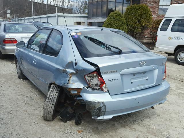 KMHCG35C95U333404 - 2005 HYUNDAI ACCENT GS BLUE photo 3