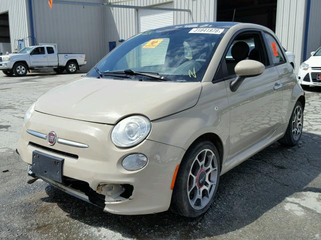 3C3CFFBR1CT119455 - 2012 FIAT 500 SPORT TAN photo 2