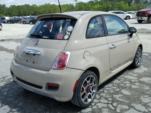 3C3CFFBR1CT119455 - 2012 FIAT 500 SPORT TAN photo 4