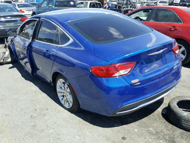 1C3CCCAB9FN722718 - 2015 CHRYSLER 200 LIMITE BLUE photo 3