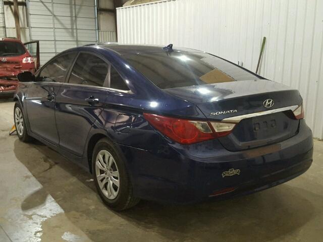 5NPEB4AC1BH035197 - 2011 HYUNDAI SONATA GLS BLUE photo 3