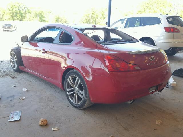 JNKCV64E48M103836 - 2008 INFINITI G37 BASE RED photo 3