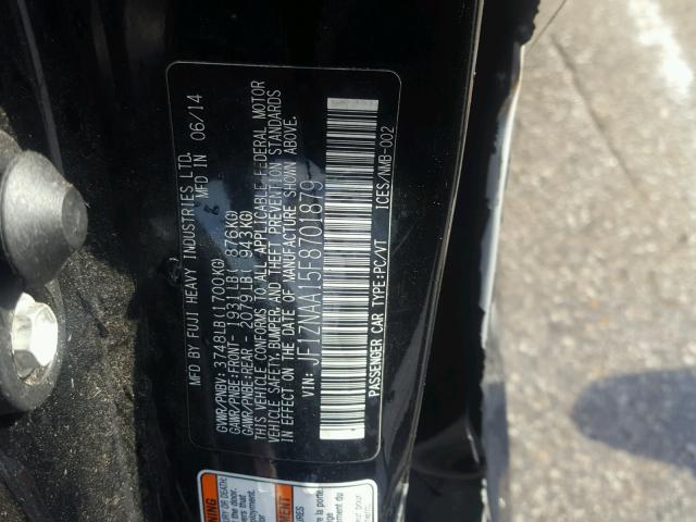 JF1ZNAA15F8701879 - 2015 TOYOTA SCION FR-S შავი ფოტო 10