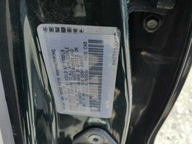 1Y1SK52861Z425699 - 2001 CHEVROLET GEO PRIZM 绿色 照片 10