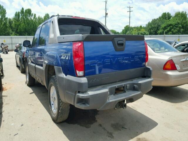 3GNEK13T73G151758 - 2003 CHEVROLET AVALANCHE BLUE photo 3