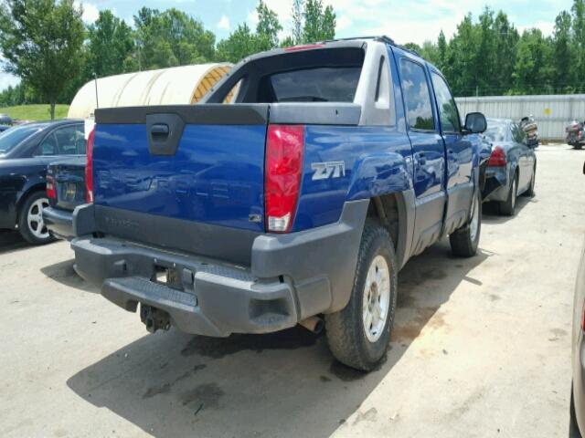 3GNEK13T73G151758 - 2003 CHEVROLET AVALANCHE BLUE photo 4