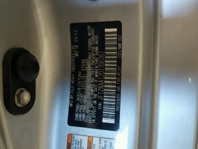 JF1ZNAA12D1700761 - 2013 TOYOTA SCION FR-S 银色 照片 10