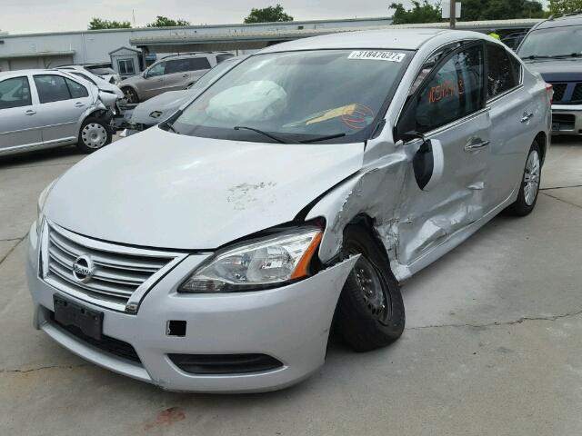 3N1AB7AP1DL698892 - 2013 NISSAN SENTRA S SILVER photo 2