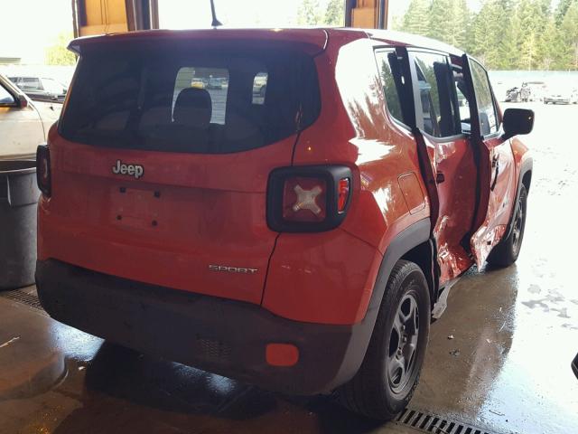 ZACCJAAT1GPD62366 - 2016 JEEP RENEGADE S წითელი ფოტო 4