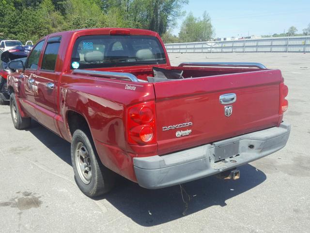 1D7HE28K08S507265 - 2008 DODGE DAKOTA QUA BURGUNDY photo 3