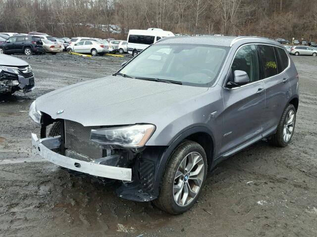 5UXWX9C59H0T00390 - 2017 BMW X3 XDRIVE2 GRAY photo 2