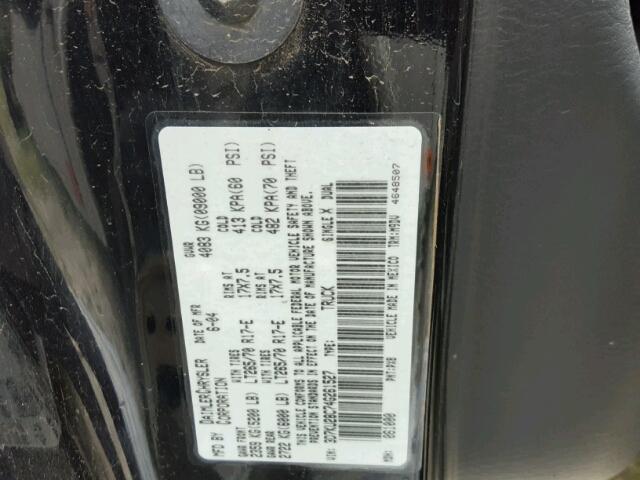 3D7KU28C74G261527 - 2004 DODGE RAM 2500 S BLACK photo 10