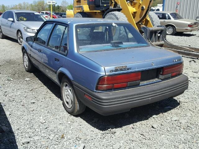 1G1JC54G5M7104358 - 1991 CHEVROLET CAVALIER V BLUE photo 3