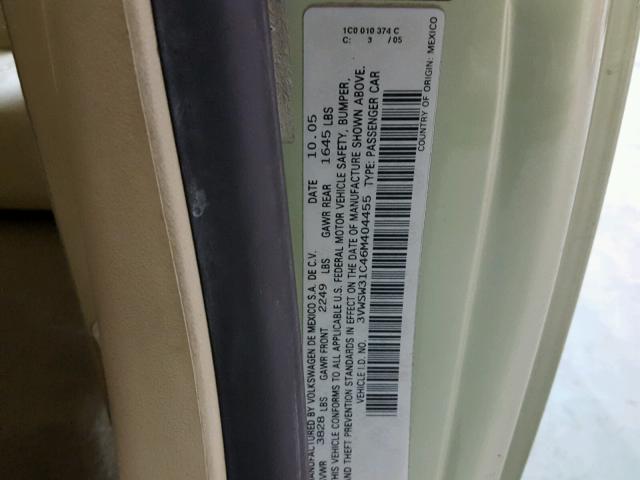 3VWSW31C46M404455 - 2006 VOLKSWAGEN NEW BEETLE 绿色 照片 10