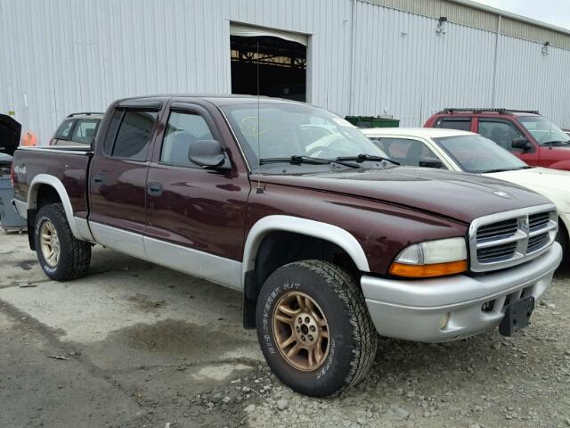 1D7HG48N04S559151 - 2004 DODGE DAKOTA QUA MAROON photo 1