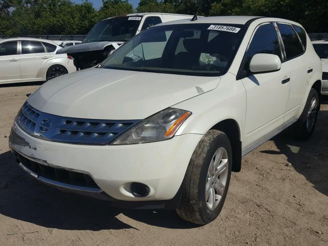 JN8AZ08T76W413472 - 2006 NISSAN MURANO SL WHITE photo 2