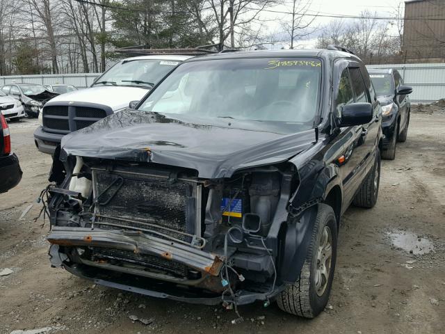 2HKYF18597H518502 - 2007 HONDA PILOT EXL BLACK photo 2