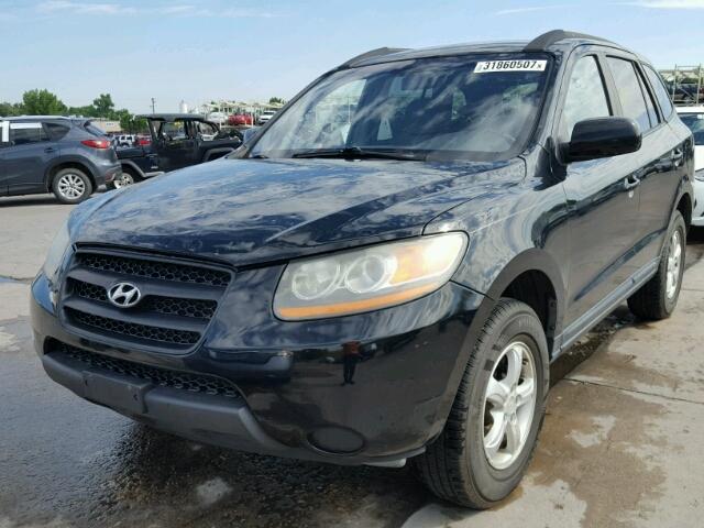 5NMSG73D68H143638 - 2008 HYUNDAI SANTA FE BLACK photo 2