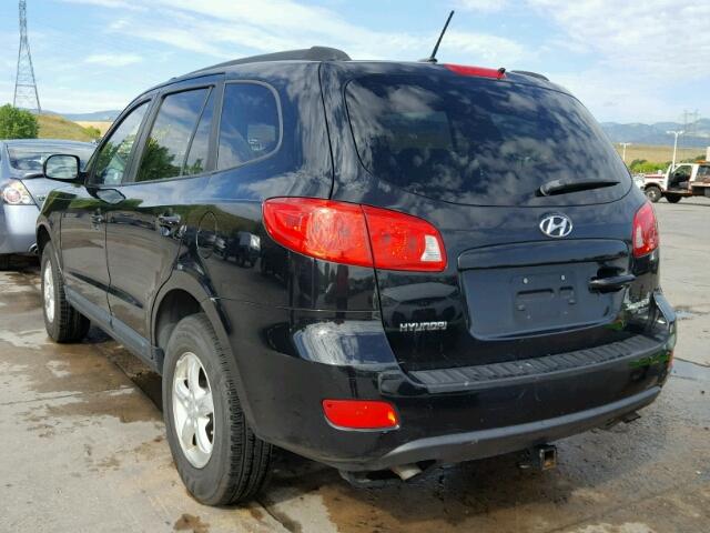 5NMSG73D68H143638 - 2008 HYUNDAI SANTA FE BLACK photo 3