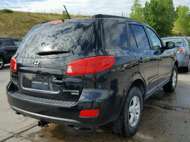 5NMSG73D68H143638 - 2008 HYUNDAI SANTA FE BLACK photo 4