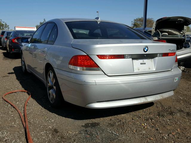 WBAGL63423DP65597 - 2003 BMW 745 I SILVER photo 3